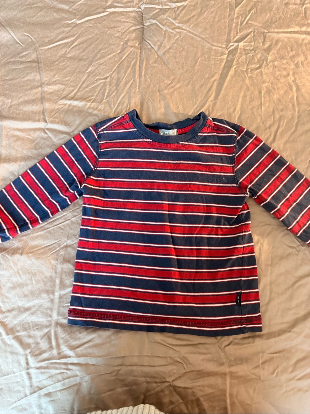 Vintage Carter's Red & Navy Striped Long Sleeve Tee